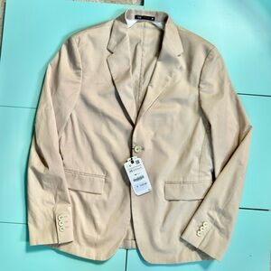 NWT. Zara Light Beige Cotton Sports Coat/Blazer – Size 38